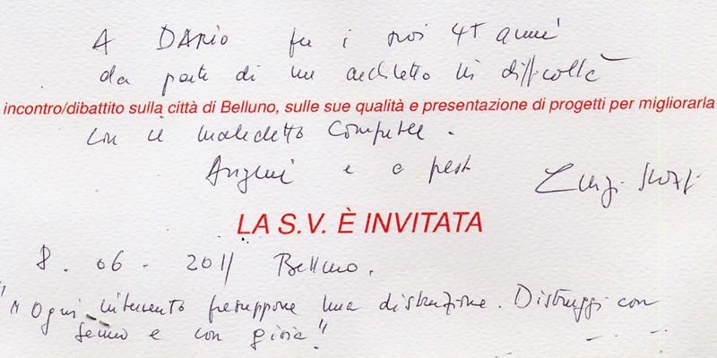 Dopo "Vivere Belluno", tempesta di cervelli con l'arch. Luigi Snozzi